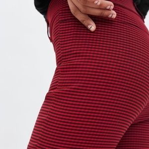 Zara Mid-rise Red & Black Check Pants